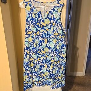 NWT Floral Sleeveless Dress - Blue and Yellow